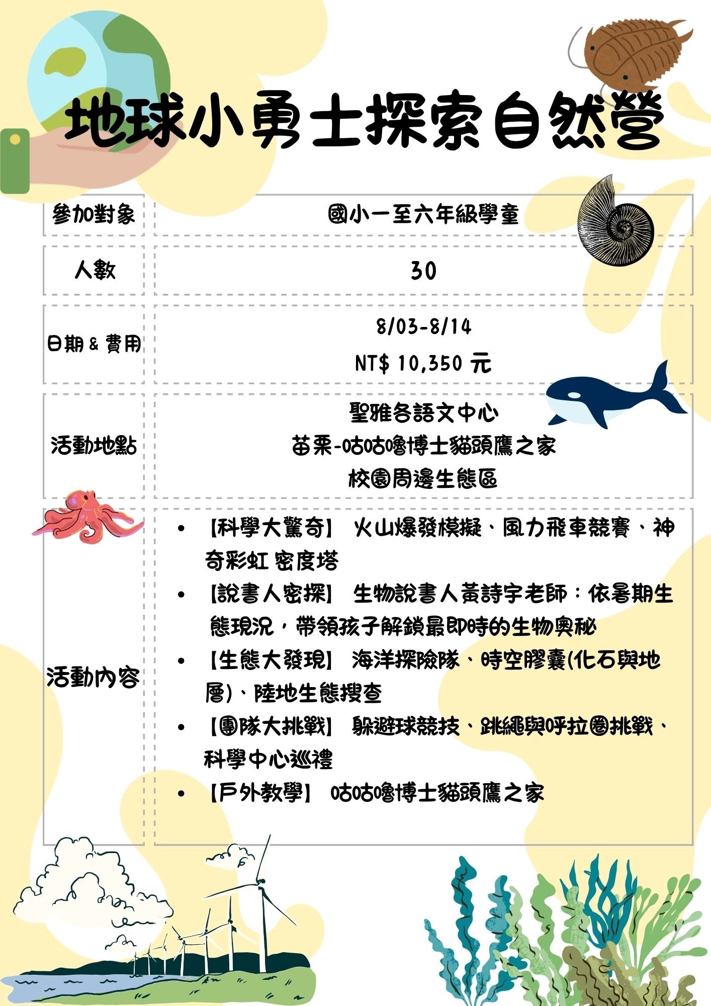 第三梯次地球小勇士營內容-修